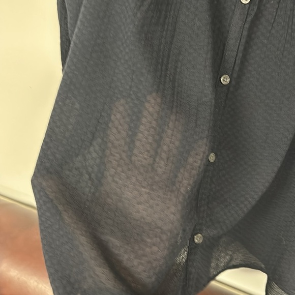 NWT Eddie Bauer Women’s Dark Navy Blue Button Down Cotton Blouse Size 2XL NWT - Picture 6 of 10